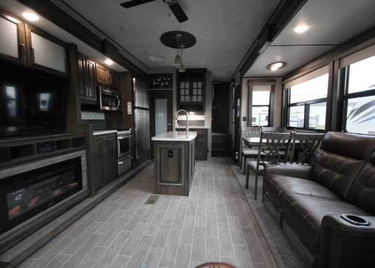 full view of trailer kitchen interior