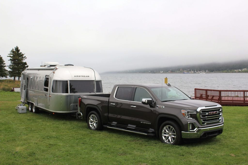 Airstream trailer and pick up truck