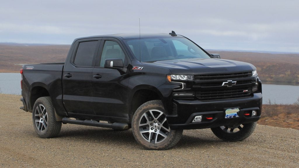 Black pick up truck