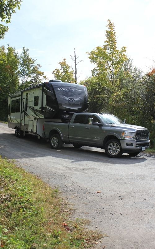 Truck towing a trailer