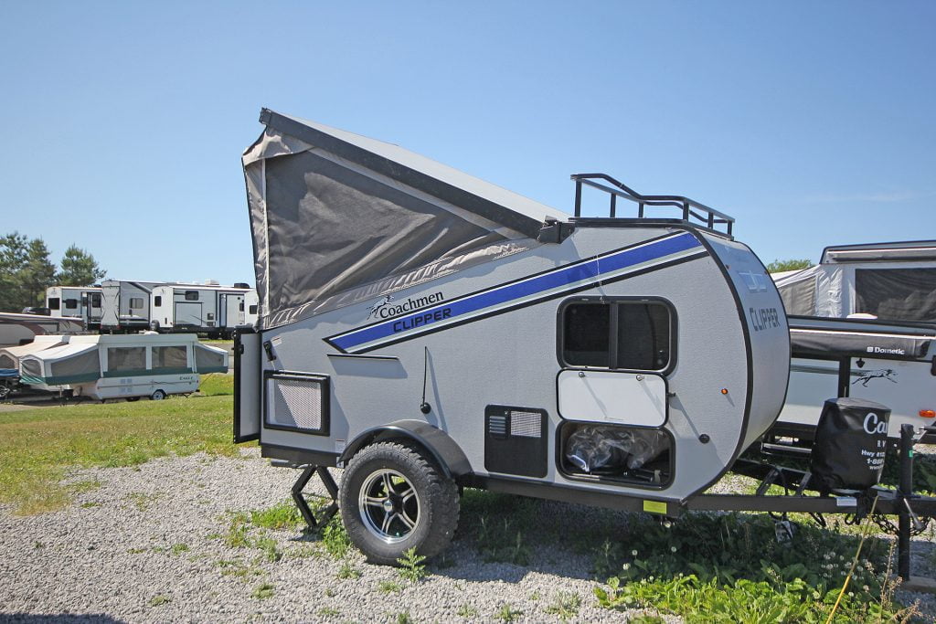 Exterior of clipper with tent open