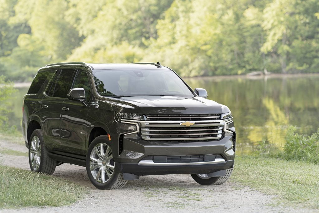 Exterior of black Chevrolet Tahoe