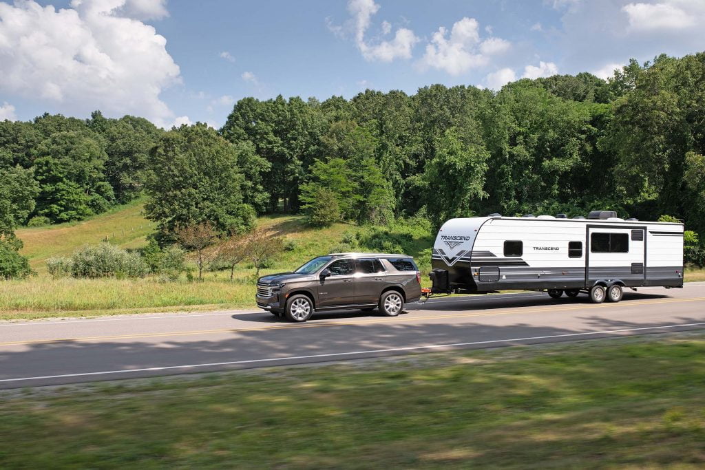 Chevrolet Tahoe pulling a trailer