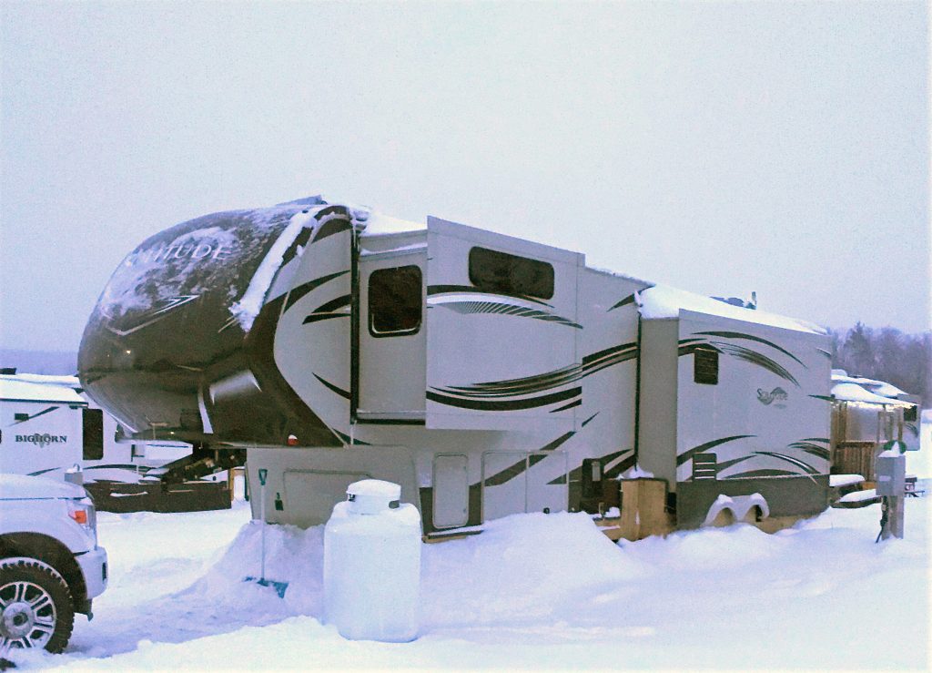 RV in the snow