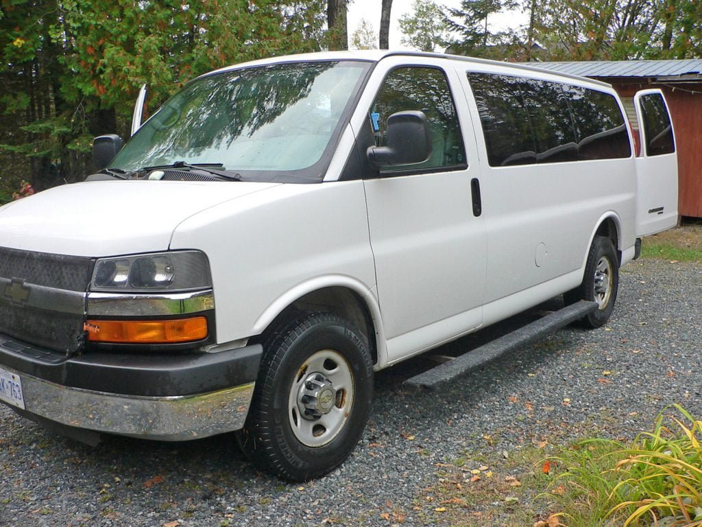 exterior of a white van