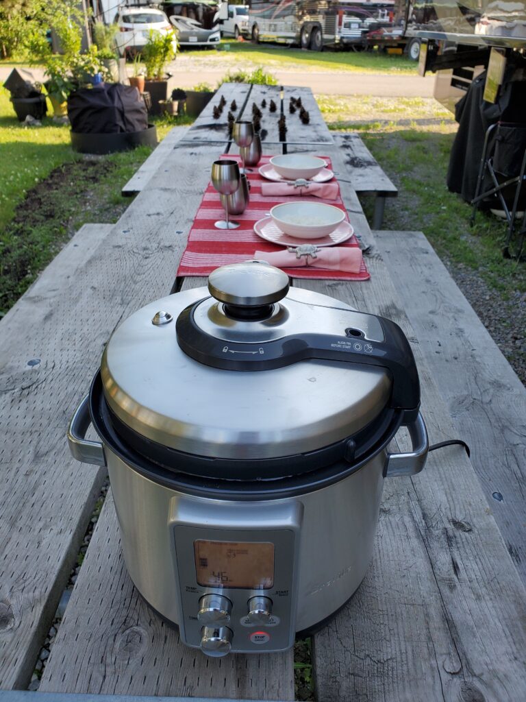 Cooking outside in an instant pot