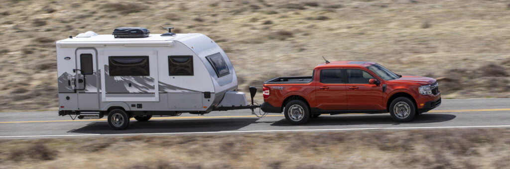 2022 Ford Maverick towing an RV