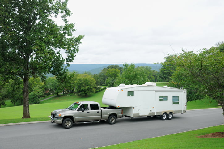 Truck towing a trailer