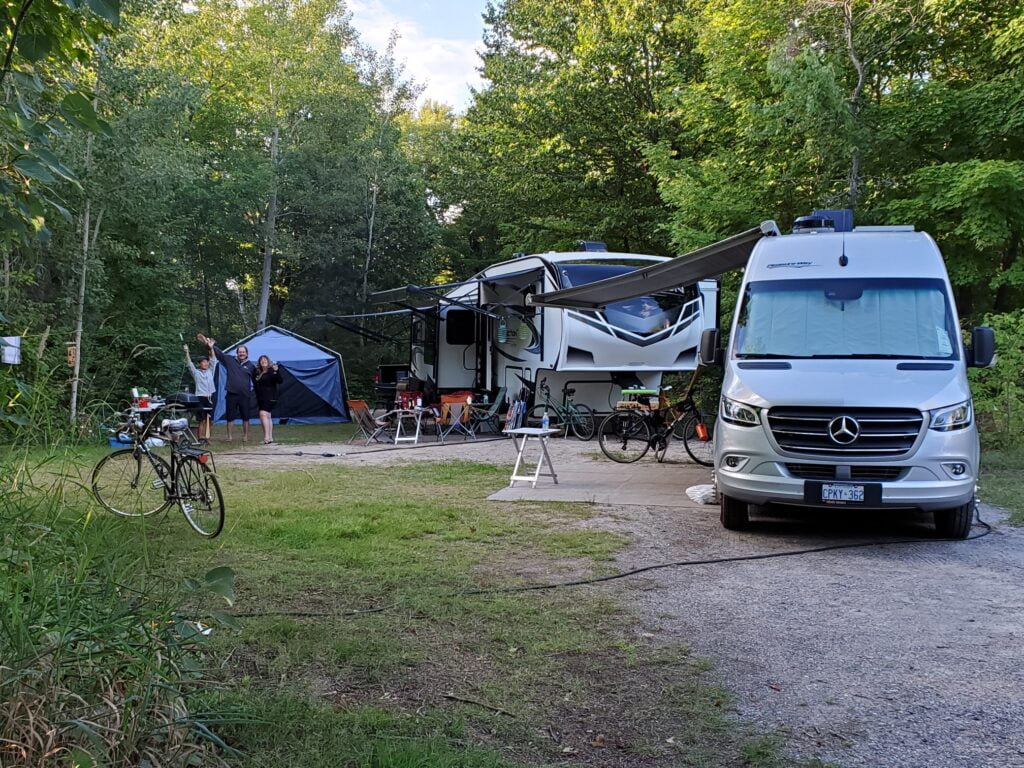 John Kim's campsite at an Ontario Provincial Park