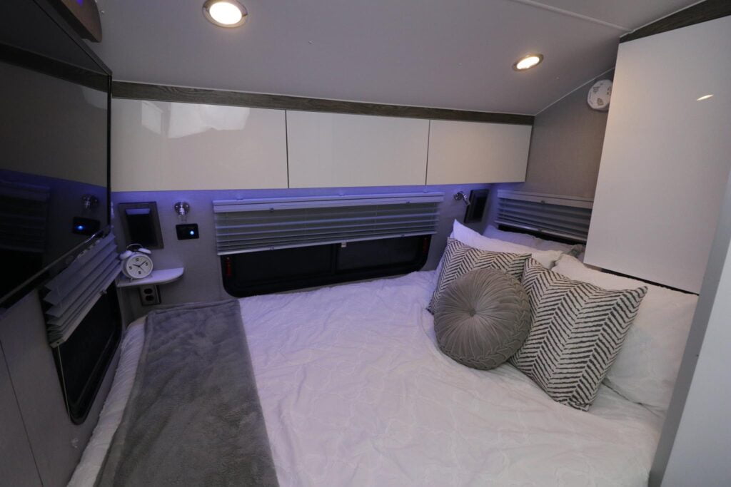 Interior view of the bed in the InTech trailer