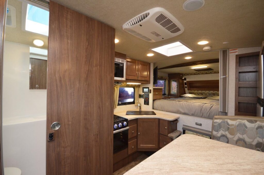 Interior view of an Arctic Fox RV.