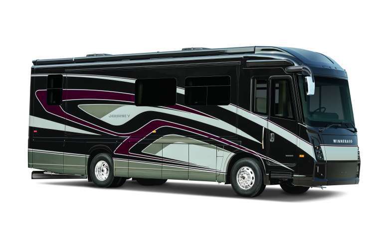 Exterior view of a Winnebago Journey RV.