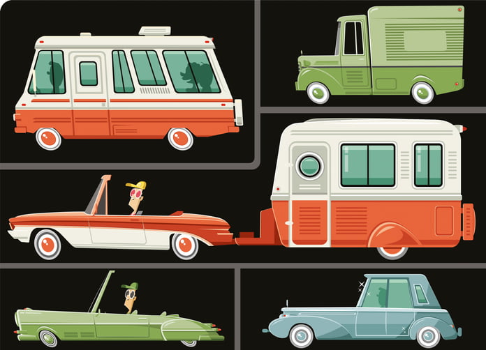 Illustrations of RVs and other vehicles