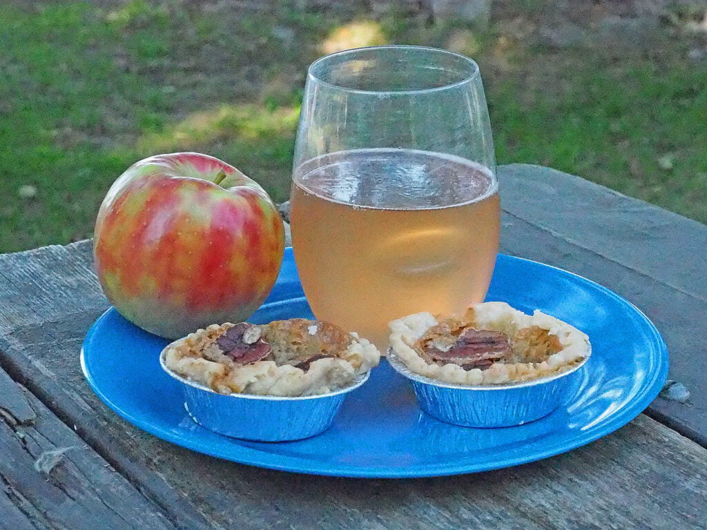 A local apple, a cup of local cider and two butter tarts from one of Ontario’s food trails.