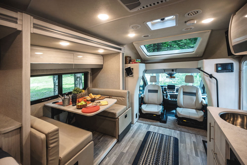 A look at the living space inside the 2022 Thor Gemini Class B Motorhome.