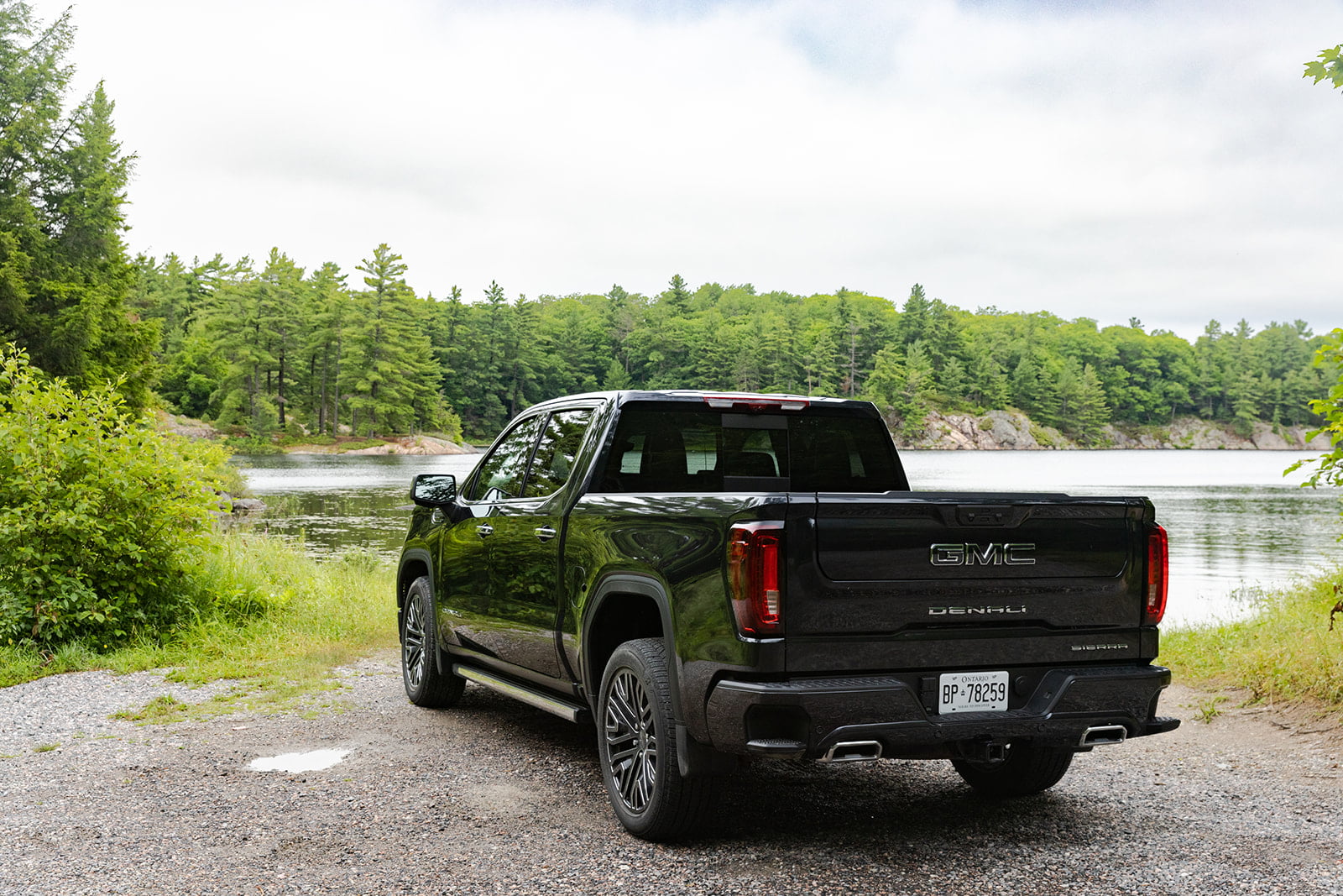 View of the back of a 2022 GMC Sierra Denali.