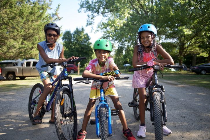 Rondeau Three Kids Cycling