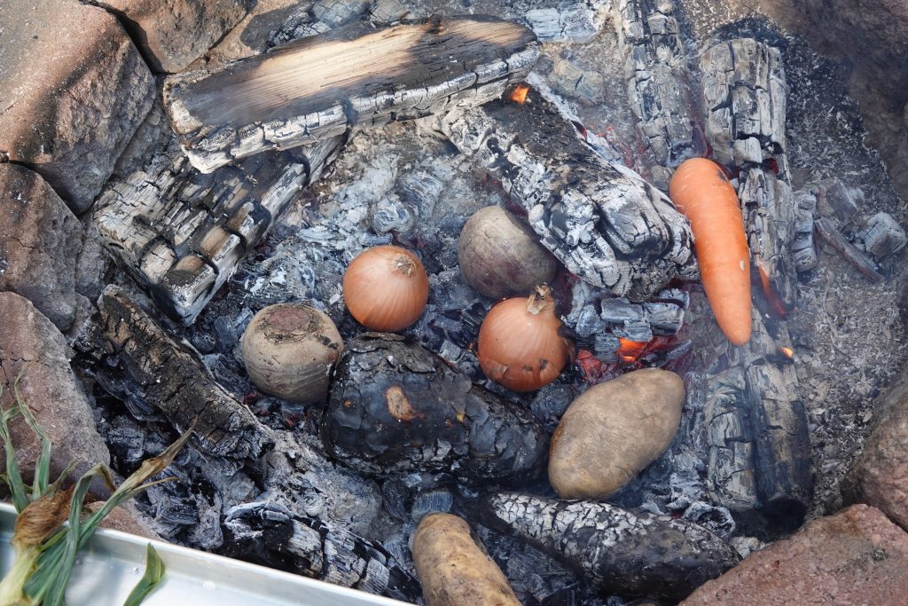 Beets, potatoes, corn, yam and squash all took about 45 minutes. The carrot took 20 minutes.