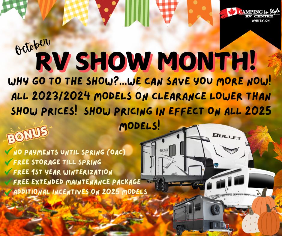 Camping In Style October RV Show Month Flyer