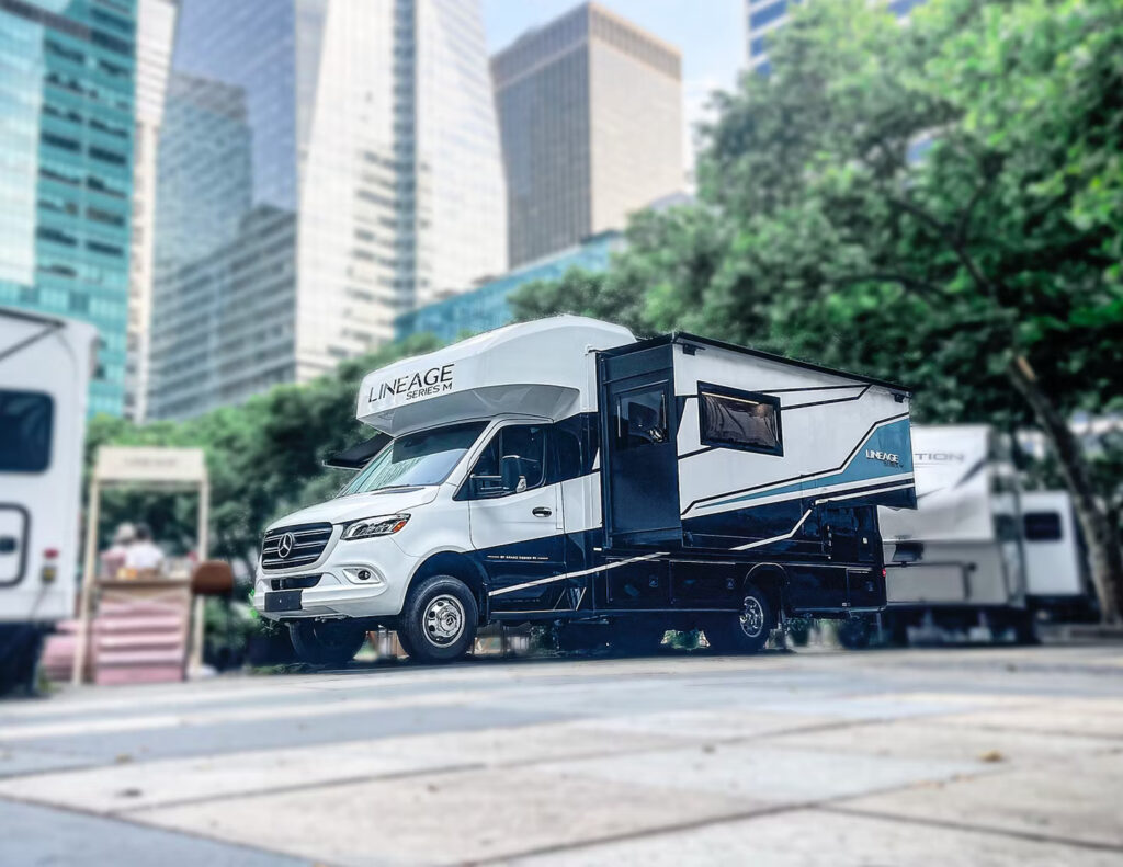 Grand Designs Lineage Series M is parked downtown in NYC.