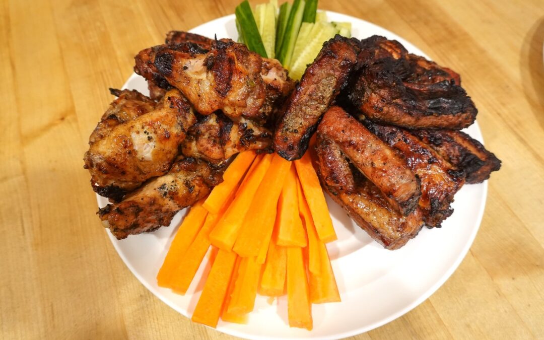 Grilled Five Spice Wings and Ribs