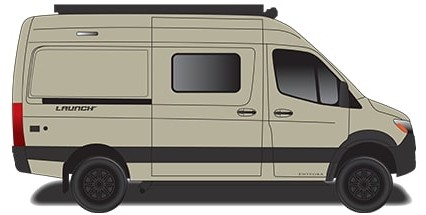 A digital image of the Entegra motorhome in a sandstone colour.