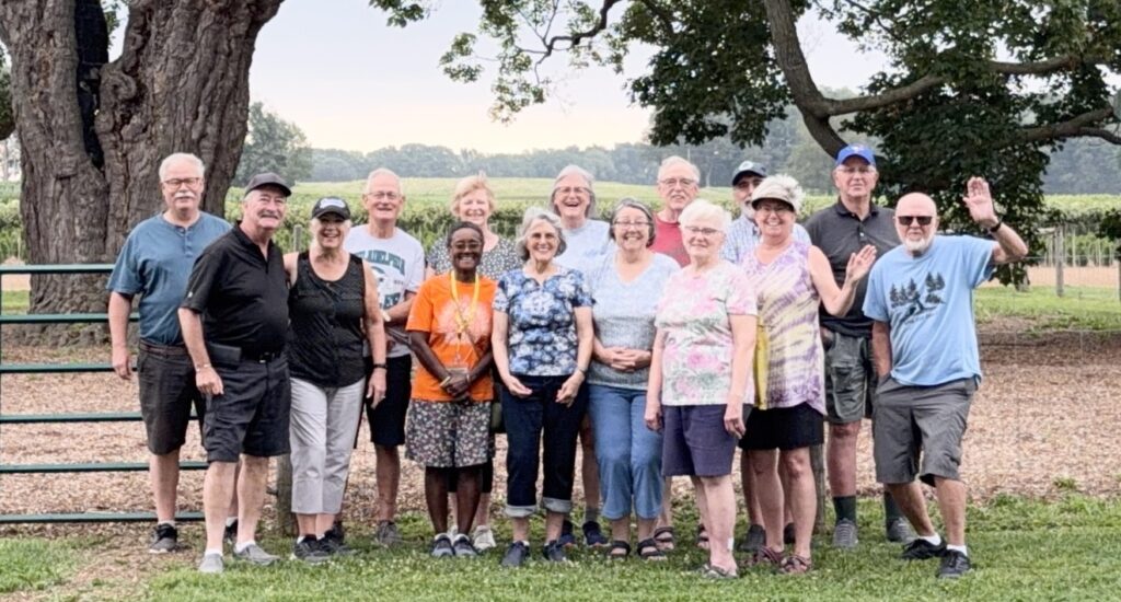 Explorer RV Club members posing together during the Fenwick campout near Comfort Maple Conservation Park.